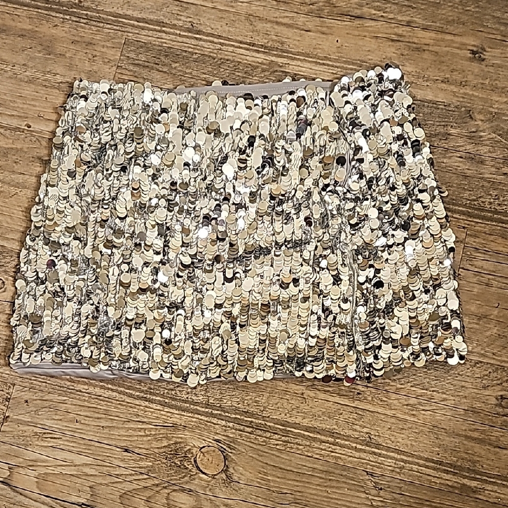 Glamorous Sequin Mini Skirt - Silver